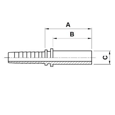 Embout 2pcs lisse métrique DIN L