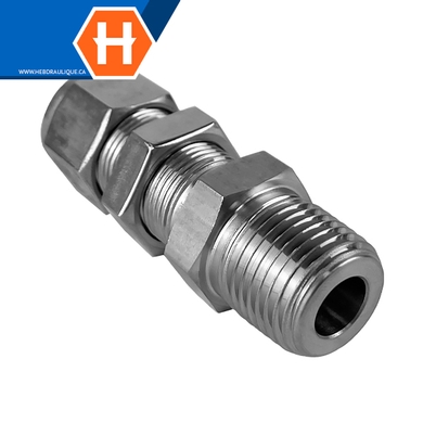 Connecteur Hy-Lok SS316 passe-cloison tube x M.NPT