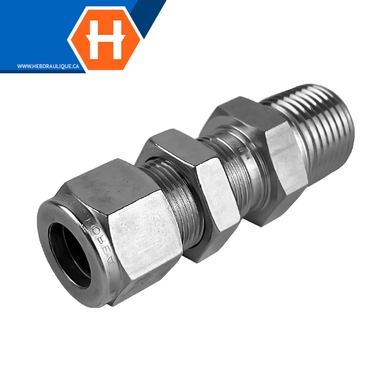Connecteur Hy-Lok SS316 passe-cloison tube x M.NPT