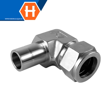 Adapt. Hy-Lok 90° SS316 tube lisse x F.NPT ajust.