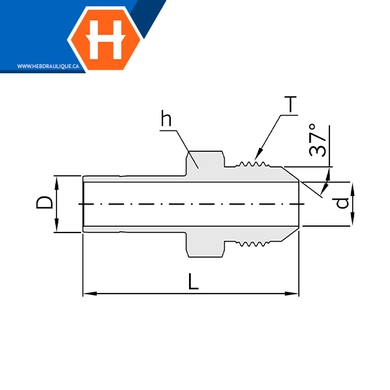 Adaptateur Hy-Lok SS316 tube lisse x M.JIC