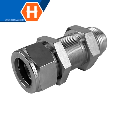 Connecteur Hy-Lok SS316 passe-cloison tube x M.JIC