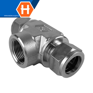 Adaptateur Hy-Lok en T SS316 tube x branche F.NPT
