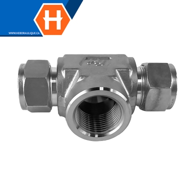Adaptateur Hy-Lok en T SS316 tube x branche F.NPT