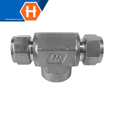 Adaptateur Hy-Lok en T SS316 tube x branche F.NPT