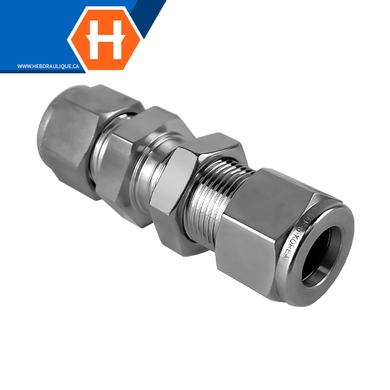 Union Hy-Lok SS316 passe-cloison tube x tube