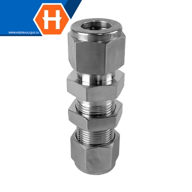 Union Hy-Lok SS316 passe-cloison tube x tube