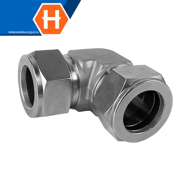 Union Hy-Lok coude 90° SS316 tube x tube