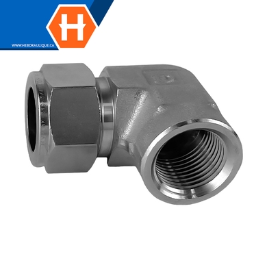 Adaptateur Hy-Lok coude 90° SS316 tube x F.NPT
