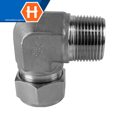 Connecteur Hy-Lok coude 90° SS316 tube x M.NPT