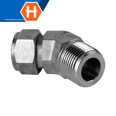 Connecteur Hy-Lok coude 45° SS316 tube x M.NPT