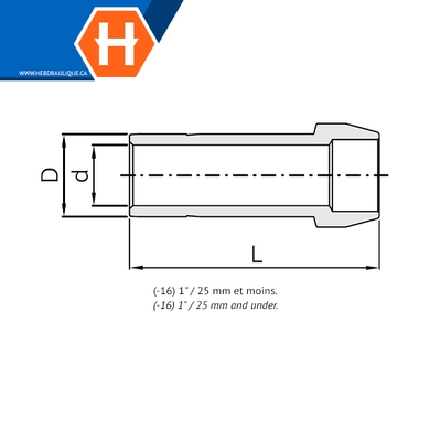 Connecteur Hy-Lok SS316 2 bouts