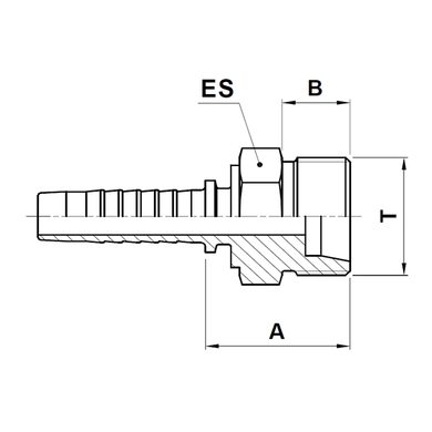 Raccord 2pcs mâle métrique DIN S