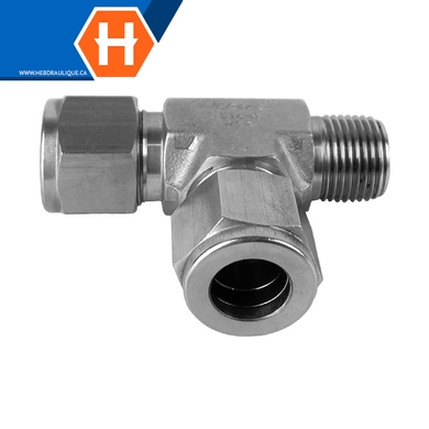 Adaptateur Hy-Lok en T SS316 tube x M.NPT en ligne