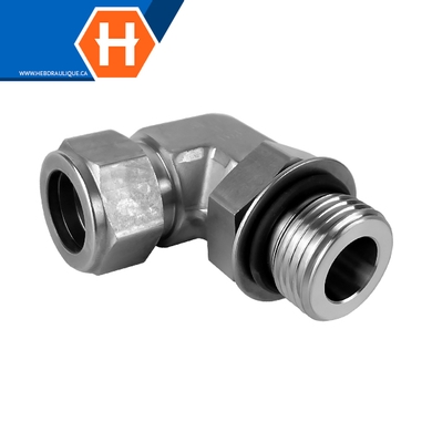 Connecteur Hy-Lok coude 90° SS316 tube x M.ORB