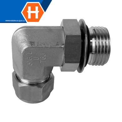 Connecteur Hy-Lok coude 90° SS316 tube x M.ORB