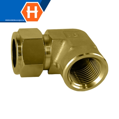 Adaptateur Hy-Lok coude 90° laiton tube x F.NPT