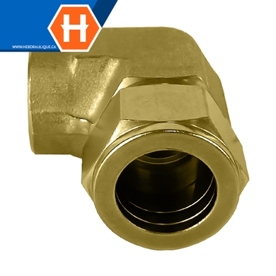 Adaptateur Hy-Lok coude 90° laiton tube x F.NPT