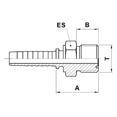 Raccord 2pcs mâle ORFS