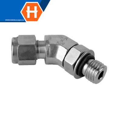 Connecteur Hy-Lok coude 45° SS316 tube x M.ORB