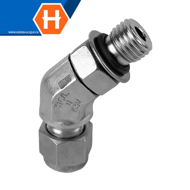 Connecteur Hy-Lok coude 45° SS316 tube x M.ORB