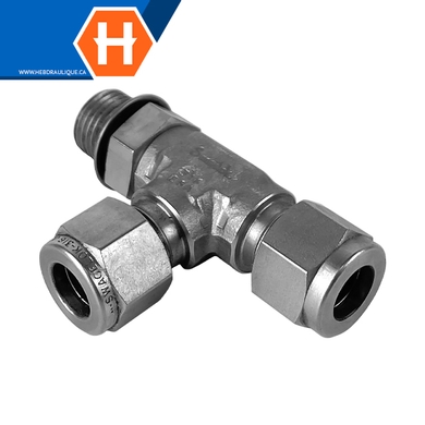 Adaptateur Hy-Lok en T SS316 tube x M.ORB en ligne