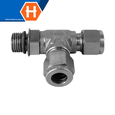 Adaptateur Hy-Lok en T SS316 tube x M.ORB en ligne