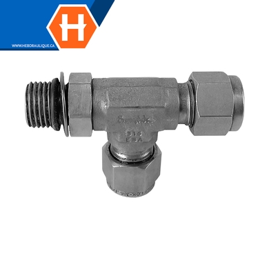 Adaptateur Hy-Lok en T SS316 tube x M.ORB en ligne