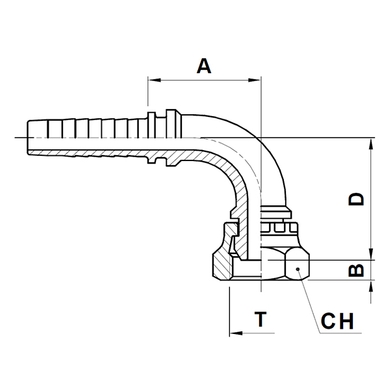 Raccord 2pcs 90° fem. BSPP tournant