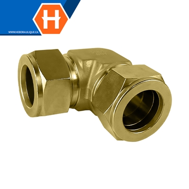 Union Hy-Lok coude 90° laiton tube x tube