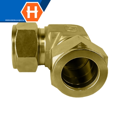 Union Hy-Lok coude 90° laiton tube x tube