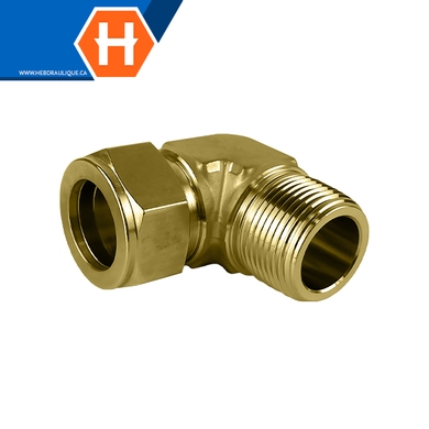 Connecteur Hy-Lok coude 90° laiton tube x M.NPT