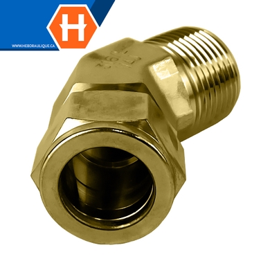 Connecteur Hy-Lok coude 45° laiton tube x M.NPT