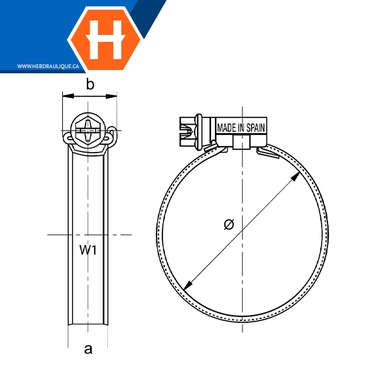 Collier de serrage à vis sans fin - ASFA-L W1
