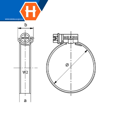 Collier de serrage à vis sans fin - ASFA-L W2