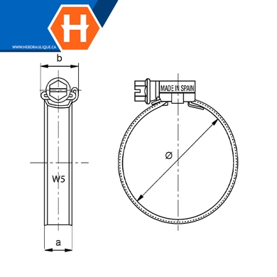 Collier de serrage à vis sans fin - ASFA-L W5