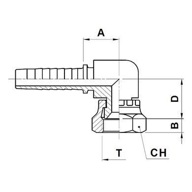Raccord 2pcs 90° (compact) fem. JIC tournant