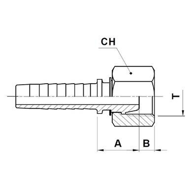 Raccord 2pcs fem. métrique 60° cône tournant