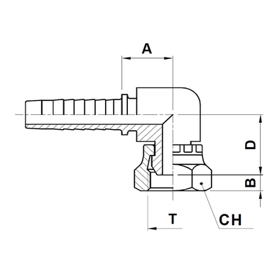 Raccord 2pcs 90° (compact) fem. BSPP tournant
