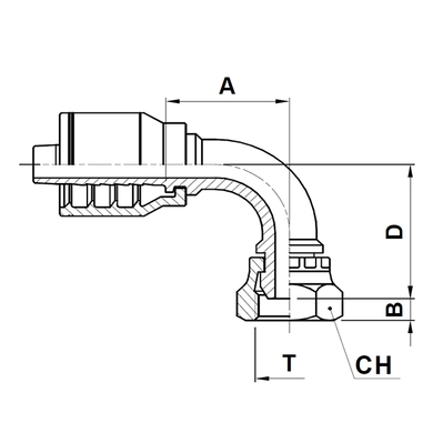 Raccord 1pc 90° fem. BSPP tournant