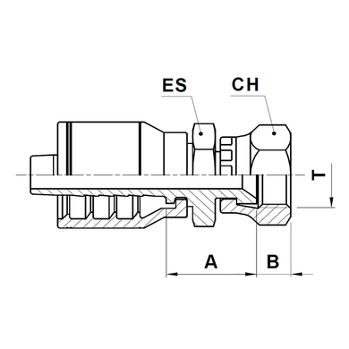 Raccord 1pc fem. Komatsu tournant