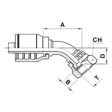 Raccord 1pc fem. Komatsu tournant