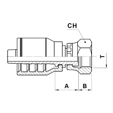 Raccord 1pc fem. BSPP face plat (HIAB) tournant
