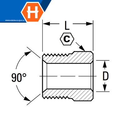 Noix tube acier - mâle « flare » inversé