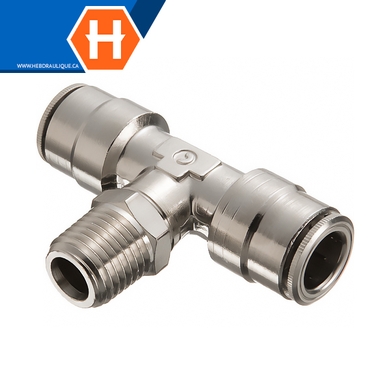 Adapt. T laiton fem. push-connect x branche M.NPT