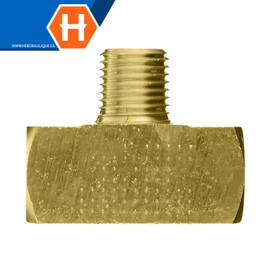 Adaptateur en T laiton - F.NPT x branche M.NPT