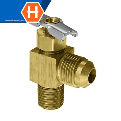 Valve à aiguille laiton - M.SAE 45° fl. x M.NPT