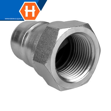 Agricultural quick coupling (nipple) w/ poppet valve
