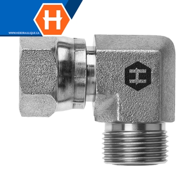 Adaptateur 90° F.ORFS tournant x M.ORFS
