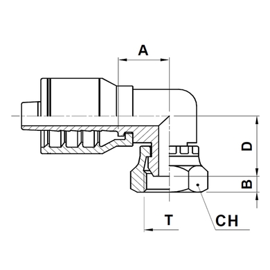 Raccord 1pc 90° (compact) fem. BSPP tournant